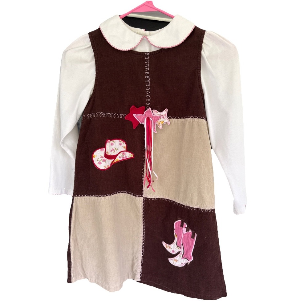 Girls Bonnie Jean Corduroy Dress & Shirt Size 6X Brown